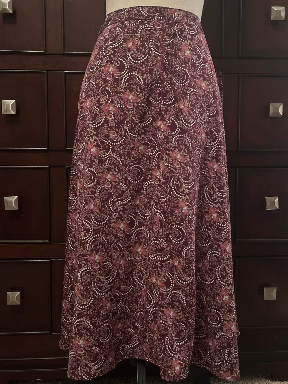 Christopher & Banks Plum Floral Maxi Skirt